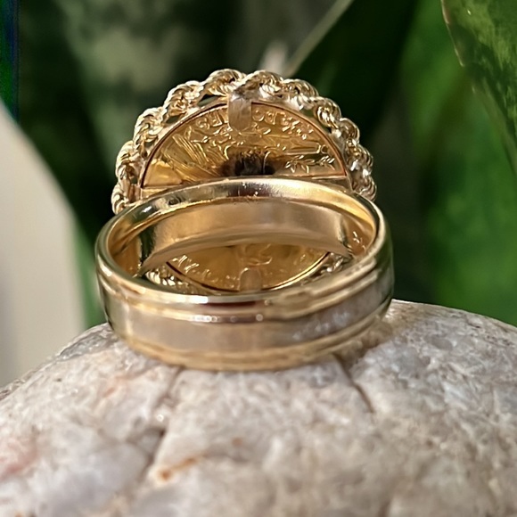 1914 22k gold Indian head coin ring - Picture 5 of 6